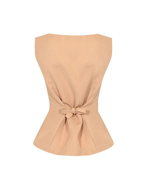 Gilet Bobby in misto lino e viscosa Liviana Conti | F6SL81F33-0